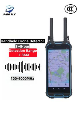 acheter Détecteur de drones portatif avec 100-6000 MHz multi bande Dji Fpv Autel Drone 1-2km détecteur de signal portable fabrication en ligne