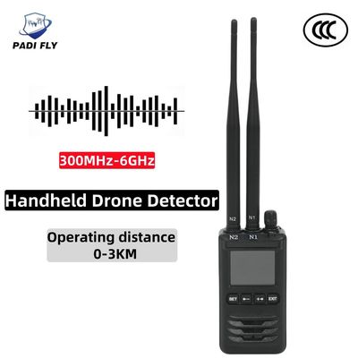 comprare Detettore di segnali di droni portatile a banda completa da 300 MHz a 6 GHz con sistema di interferenza anti-UAV a largo raggio da 0 a 3 km fabbricazione online