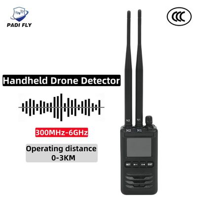 কেনা হ্যান্ডহেল্ড ওমনি অ্যান্টেনা 300MHz-6GHz 0-3km অতি দীর্ঘ দূরত্বের জন্য পূর্ণ ফ্রিকোয়েন্সি ডিটেক্টর অ্যান্টি ড্রোন সিগন্যাল জ্যামিং সনাক্তকরণ অনলাইনে উৎপাদন
