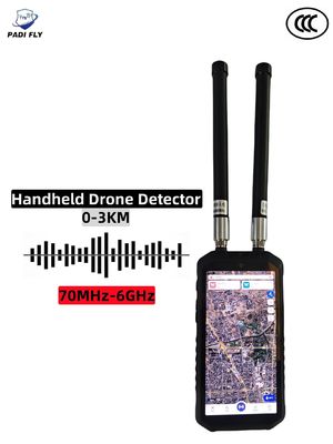 comprar Detector anti-UAV portátil con pantalla táctil de 6,0 pulgadas y rango de canales de 70 MHz-6 GHz 0-3km Bloqueador de señal 4h Tiempo de trabajo Fabricación en línea