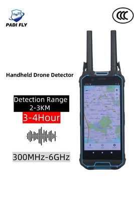 شراء كاشف طائرات بدون طيار محمول 2-3km 300-6000MHz الترددات الكاملة مع شاشات شاشة كبيرة تحديد موقع الطائرات بدون طيار التصنيع عبر الإنترنت